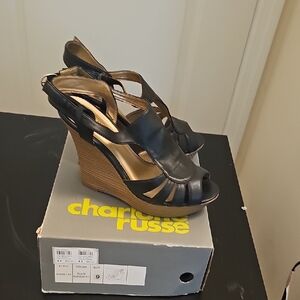 Charlotte Russe Black Strappy High Heels